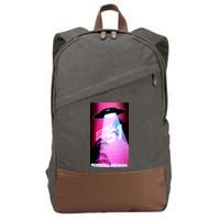 Vaporwave Storm Area 51 UFO Cotton Canvas Backpack