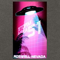 Vaporwave Storm Area 51 UFO Cotton Canvas Backpack