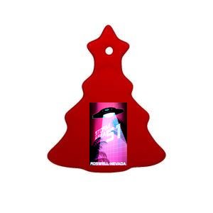 Vaporwave Storm Area 51 UFO Ceramic Tree Ornament