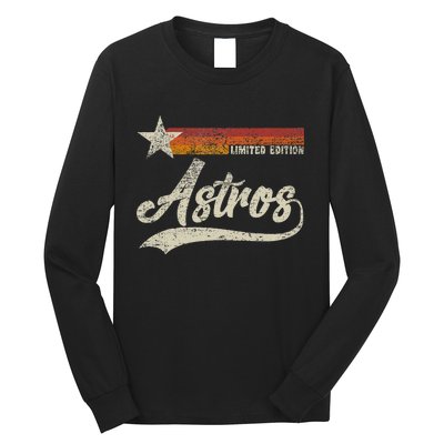 Vintage Astros Retro Style 70s 80s First Name Long Sleeve Shirt