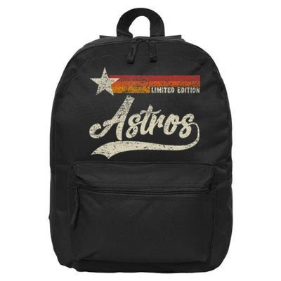 Vintage Astros Retro Style 70s 80s First Name 16 in Basic Backpack