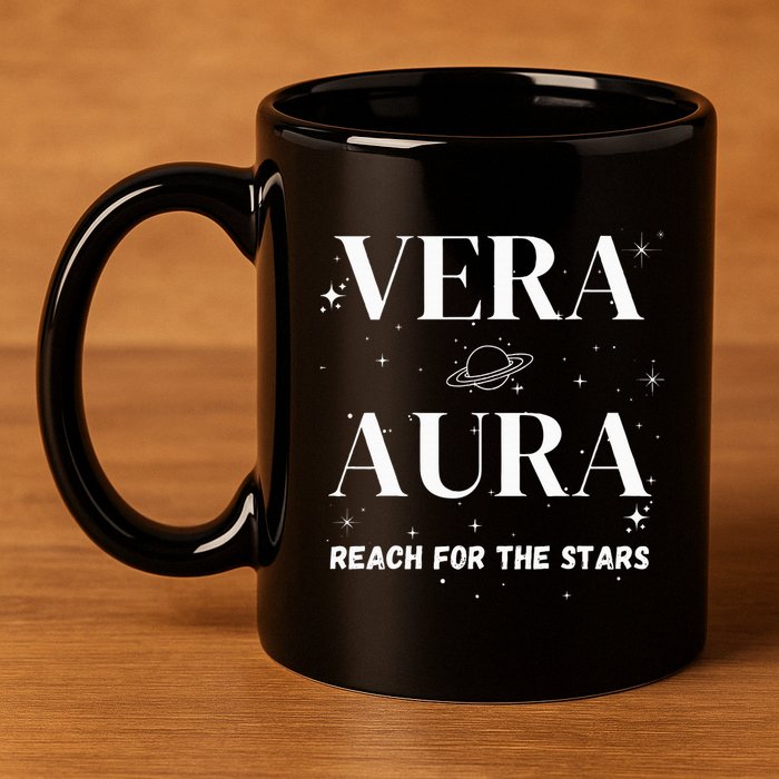 Vera Aura Reach For The Stars Sky Lovers 11oz C Handle Ceramic Mug