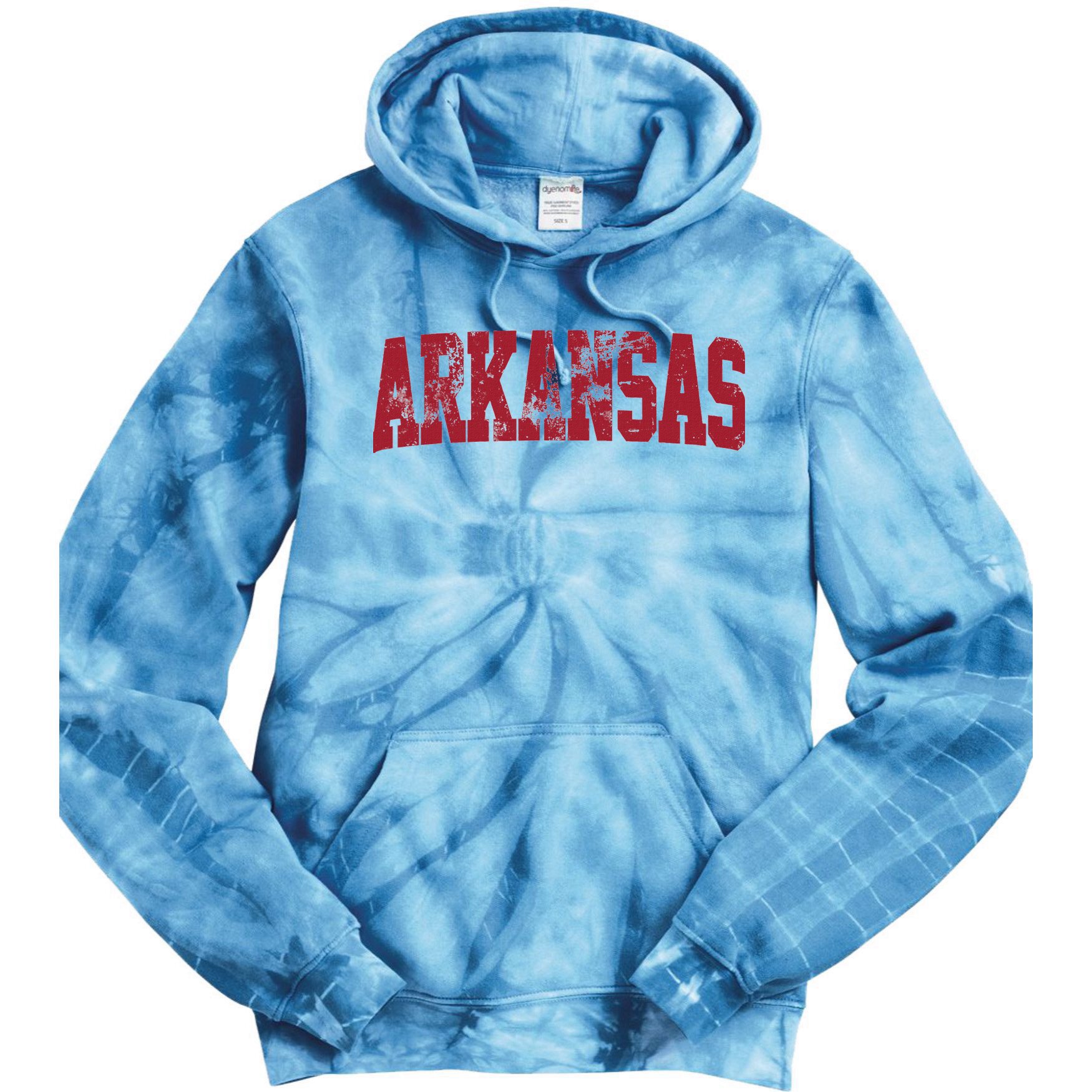 Vintage Arkansas Retro Arkansas Throwback Worn Faded Tie Dye Hoodie