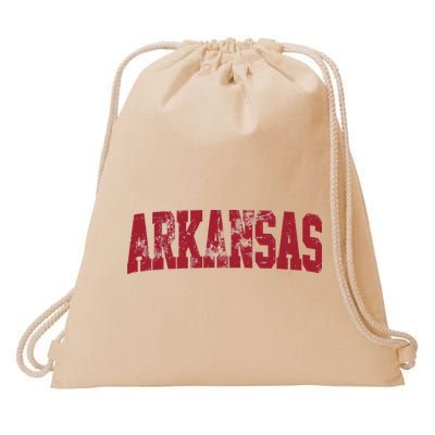 Vintage Arkansas Retro Arkansas Throwback Worn Faded Drawstring Bag