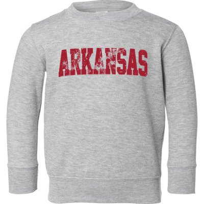 Vintage Arkansas Retro Arkansas Throwback Worn Faded Toddler Sweatshirt