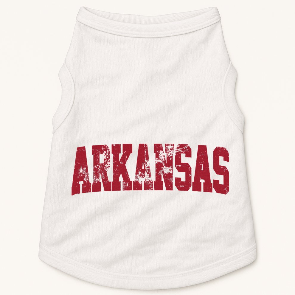 Vintage Arkansas Retro Arkansas Throwback Worn Faded Doggie Tank
