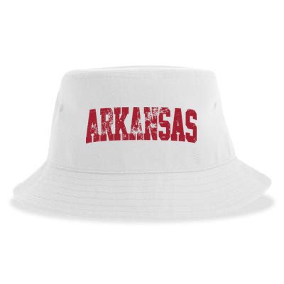 Vintage Arkansas Retro Arkansas Throwback Worn Faded Sustainable Bucket Hat