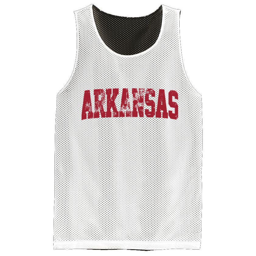 Vintage Arkansas Retro Arkansas Throwback Worn Faded Mesh Reversible Basketball Jersey Tank