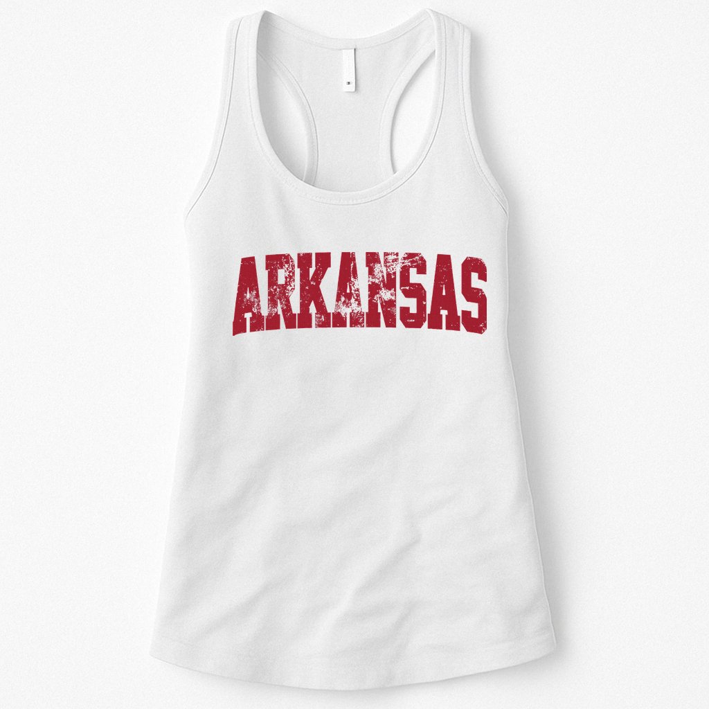Vintage Arkansas Retro Arkansas Throwback Worn Faded Womens Tank Top