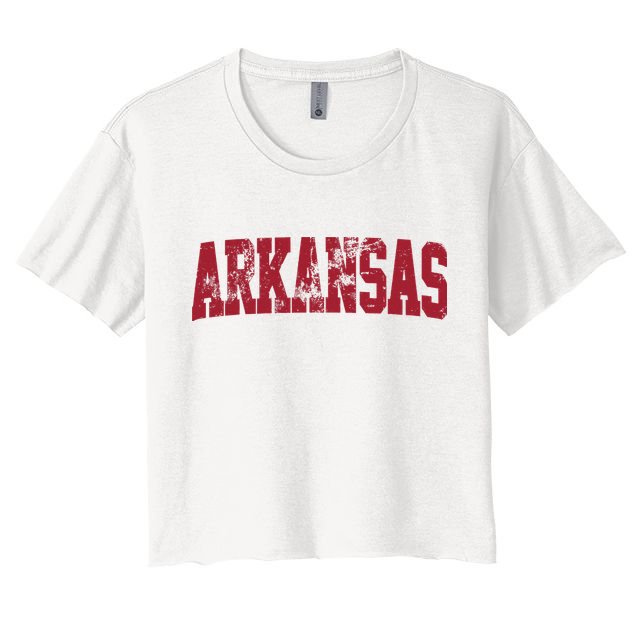 Vintage Arkansas Retro Arkansas Throwback Worn Faded Crop Top