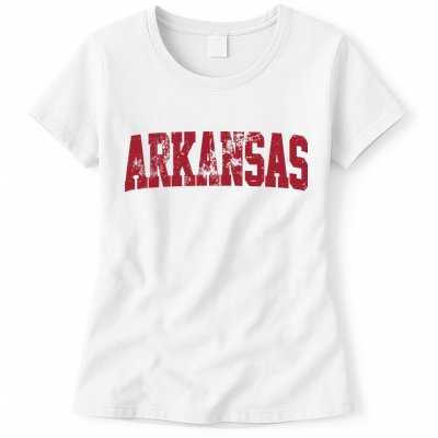Vintage Arkansas Retro Arkansas Throwback Worn Faded Womens T-Shirt