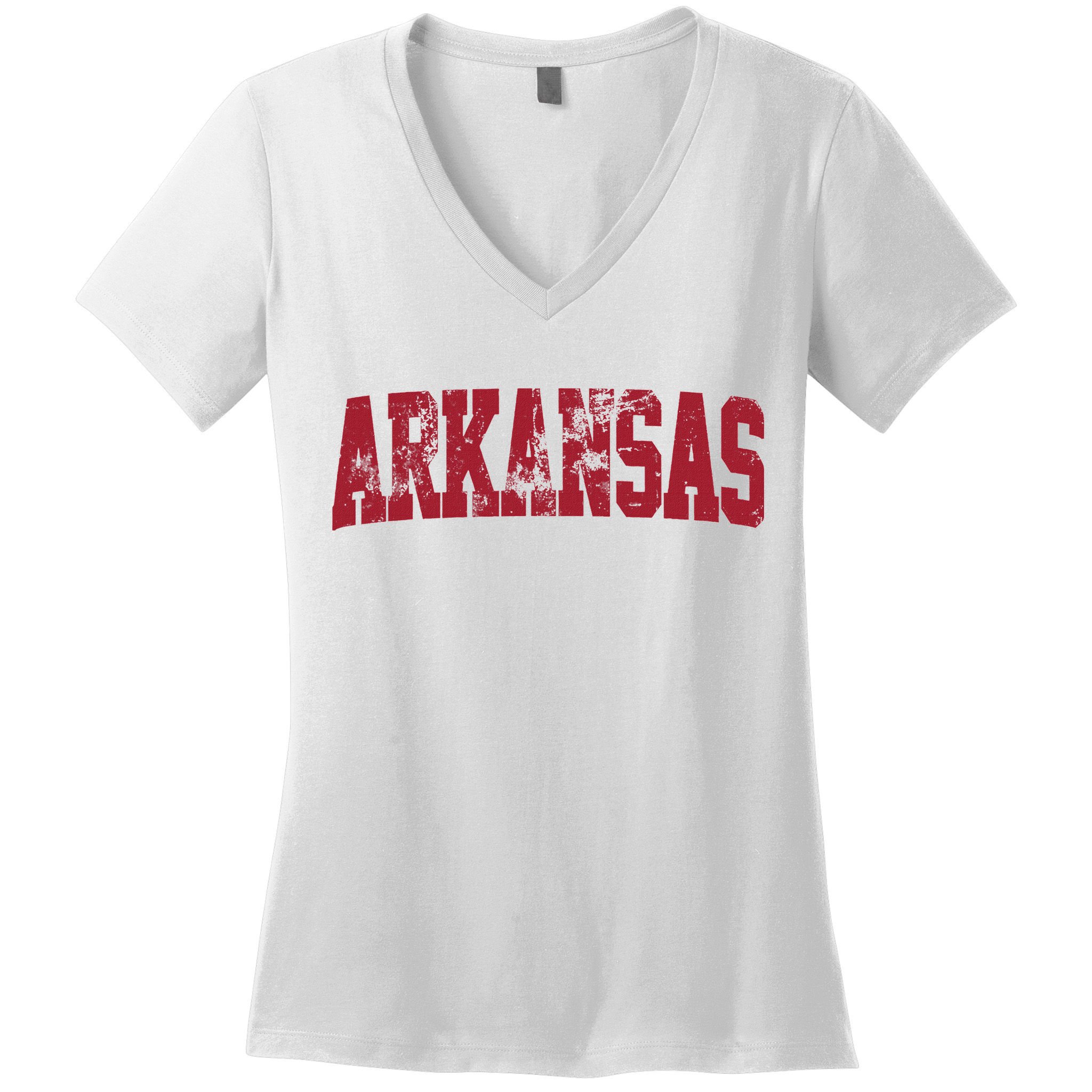 Vintage Arkansas Retro Arkansas Throwback Worn Faded Women's V-Neck T-Shirt