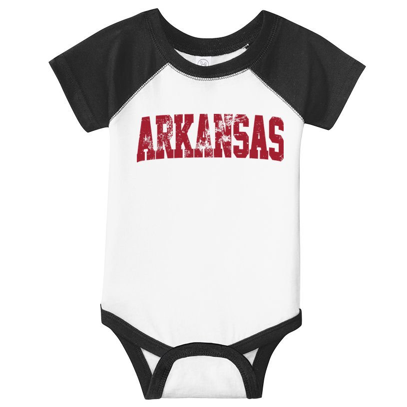 Vintage Arkansas Retro Arkansas Throwback Worn Faded Infant Baby Jersey Bodysuit