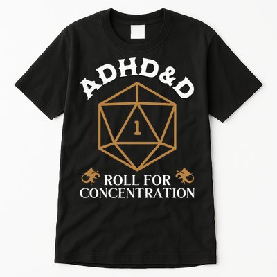 Vintage Adhd&D Roll For Concentration Dnd Tall T-Shirt