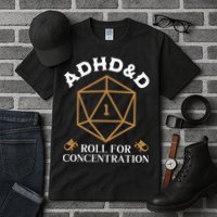 Vintage Adhd&D Roll For Concentration Dnd Tall T-Shirt