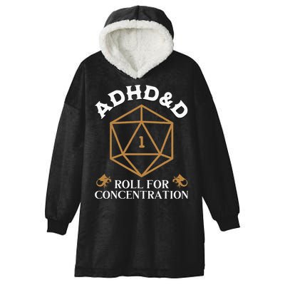 Vintage Adhd&D Roll For Concentration Dnd Hooded Wearable Blanket