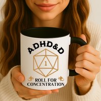 Vintage Adhd&D Roll For Concentration Dnd Mug