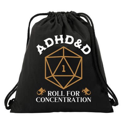 Vintage Adhd&D Roll For Concentration Dnd Drawstring Bag