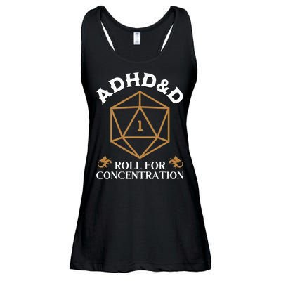 Vintage Adhd&D Roll For Concentration Dnd Ladies Essential Flowy Tank