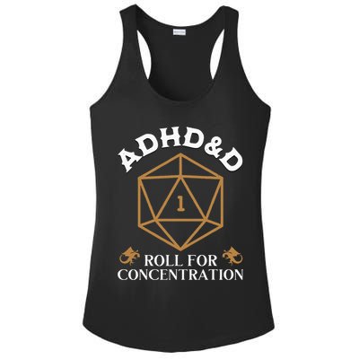 Vintage Adhd&D Roll For Concentration Dnd Ladies PosiCharge Competitor Racerback Tank