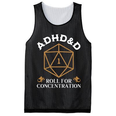 Vintage Adhd&D Roll For Concentration Dnd Mesh Reversible Basketball Jersey Tank
