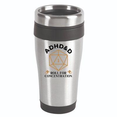 Vintage Adhd&D Roll For Concentration Dnd 16oz Travel Tumbler