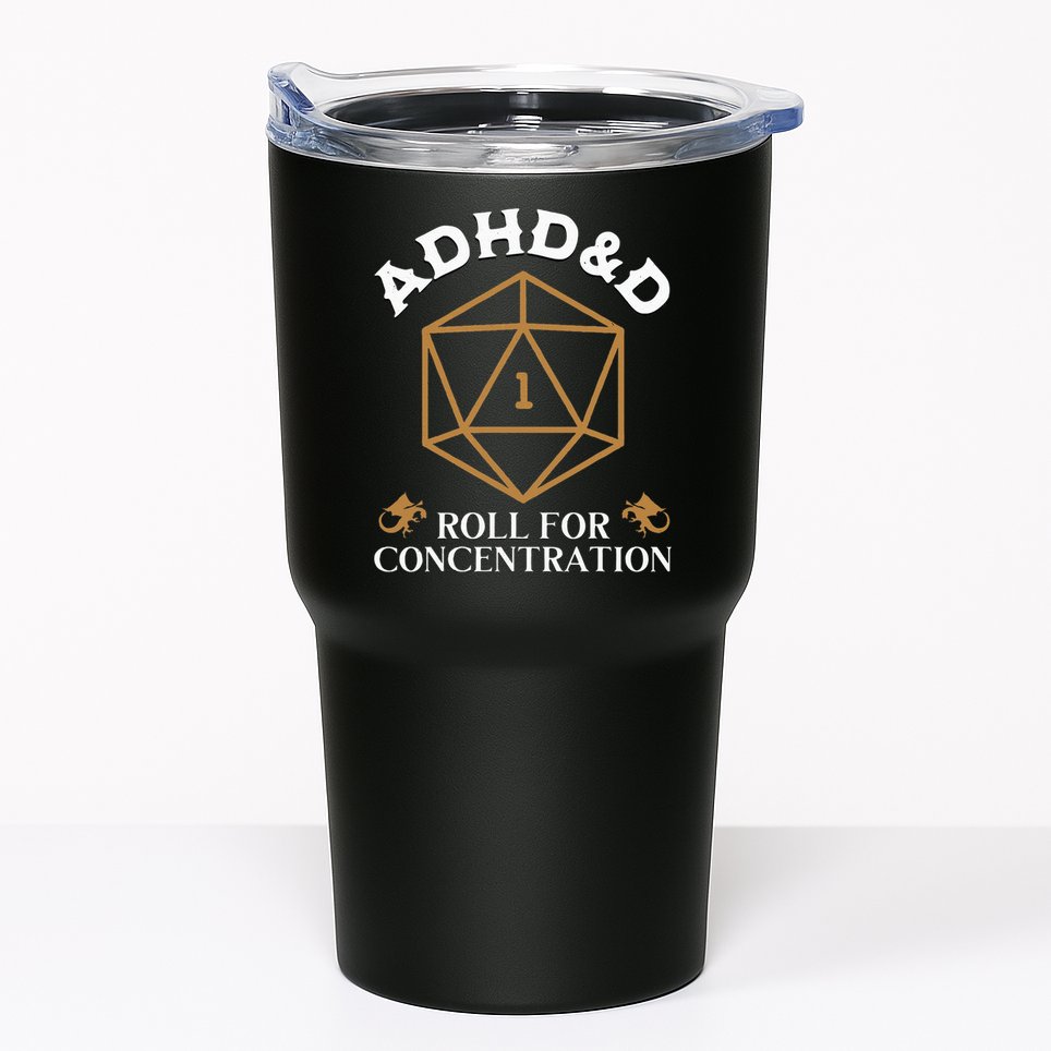 Vintage Adhd&D Roll For Concentration Dnd Tumbler