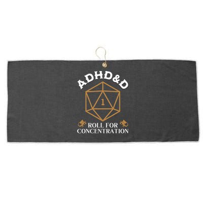 Vintage Adhd&D Roll For Concentration Dnd Large Microfiber Waffle Golf Towel