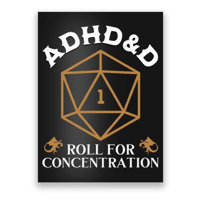 Vintage Adhd&D Roll For Concentration Dnd Poster
