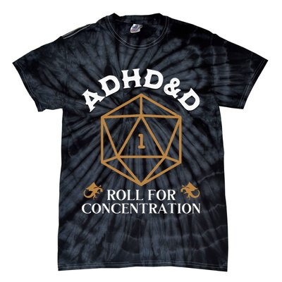 Vintage Adhd&D Roll For Concentration Dnd Tie-Dye T-Shirt