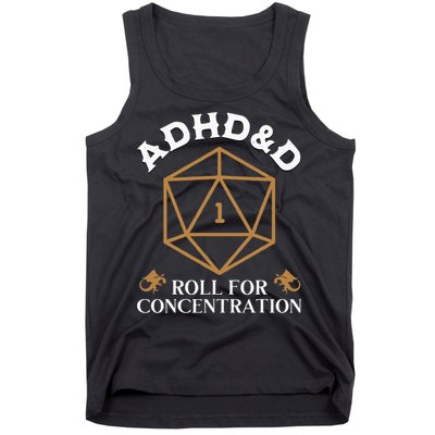 Vintage Adhd&D Roll For Concentration Dnd Tank Top