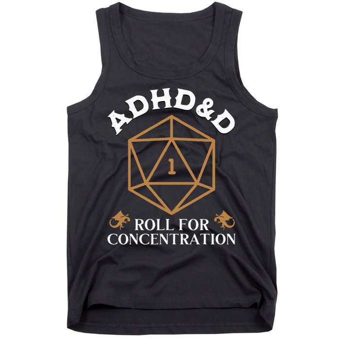 Vintage Adhd&D Roll For Concentration Dnd Tank Top