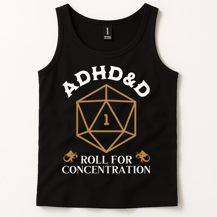 Vintage Adhd&D Roll For Concentration Dnd Tank Top