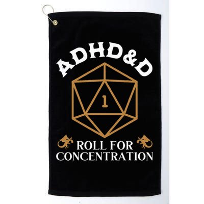 Vintage Adhd&D Roll For Concentration Dnd Golf Towel