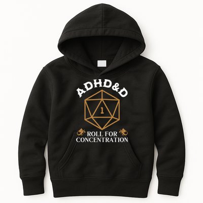 Vintage Adhd&D Roll For Concentration Dnd Kids Hoodie