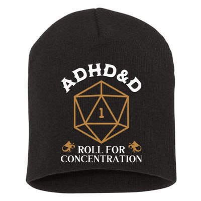 Vintage Adhd&D Roll For Concentration Dnd Short Acrylic Beanie