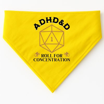 Vintage Adhd&D Roll For Concentration Dnd USA-Made Doggie Bandana