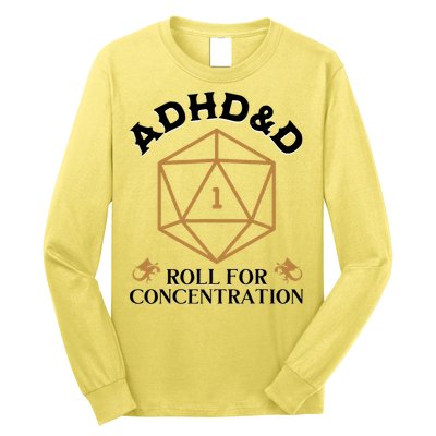 Vintage Adhd&D Roll For Concentration Dnd Long Sleeve Shirt