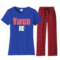 Virgo Af Retro / Hippie Vintage Zodiac Sign Quote Gift Women's Flannel Pajama Set