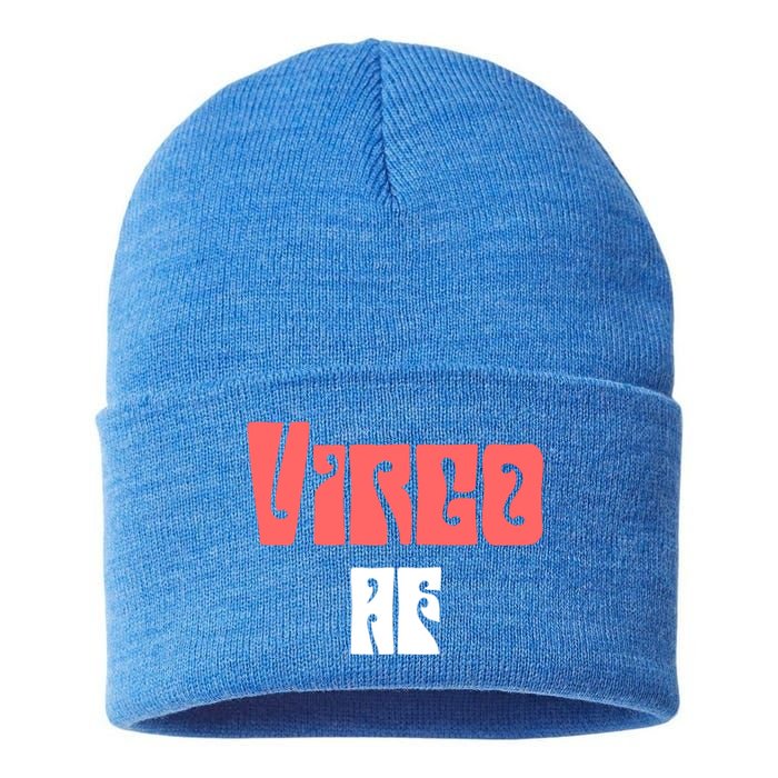 Virgo Af Retro / Hippie Vintage Zodiac Sign Quote Gift Sustainable Knit Beanie