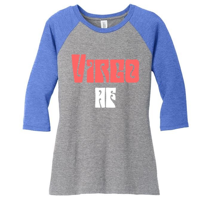 Virgo Af Retro / Hippie Vintage Zodiac Sign Quote Gift Women's Tri-Blend 3/4-Sleeve Raglan Shirt