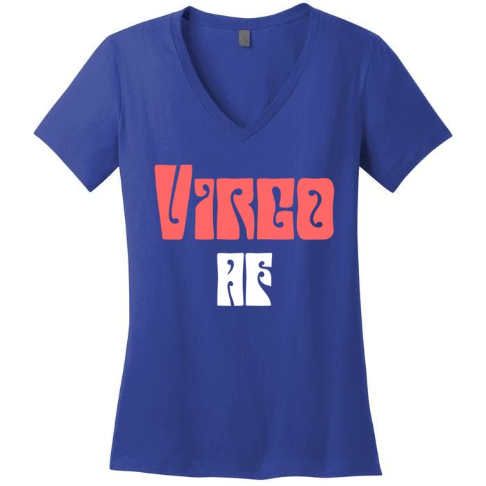 Virgo Af Retro / Hippie Vintage Zodiac Sign Quote Gift Women's V-Neck T-Shirt