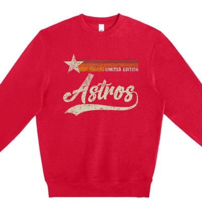 Vintage A.S.T.R.O.S Retro Style 70s 80s First Name Premium Crewneck Sweatshirt