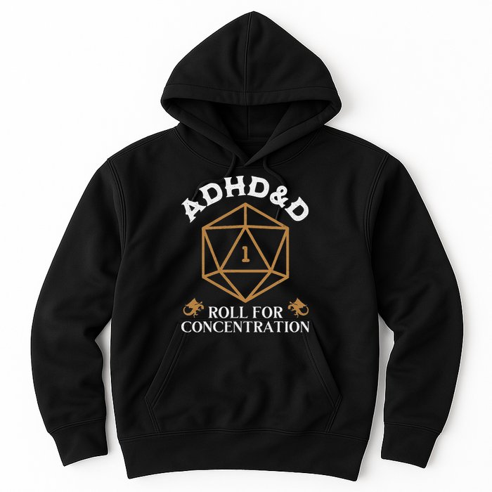 Vintage Adhd&D Roll For Concentration Dnd Hoodie