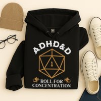 Vintage Adhd&D Roll For Concentration Dnd Hoodie