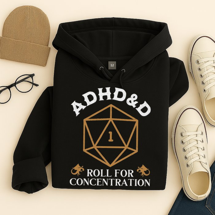 Vintage Adhd&D Roll For Concentration Dnd Hoodie