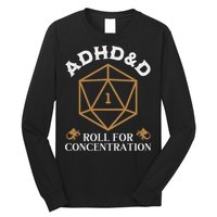 Vintage Adhd&D Roll For Concentration Dnd Long Sleeve Shirt