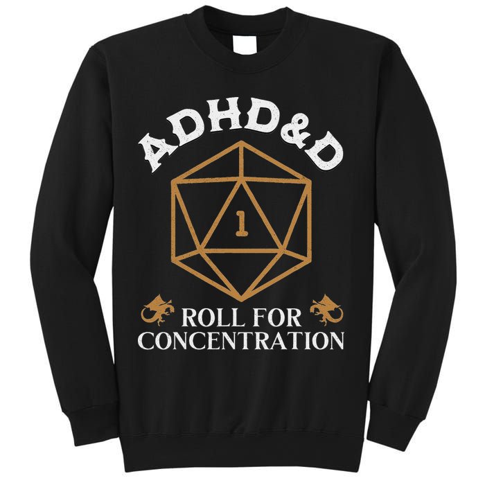 Vintage Adhd&D Roll For Concentration Dnd Sweatshirt