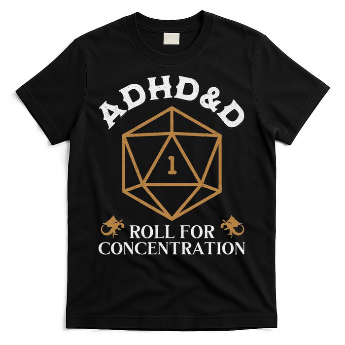 Vintage Adhd&D Roll For Concentration Dnd T-Shirt