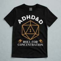 Vintage Adhd&D Roll For Concentration Dnd T-Shirt